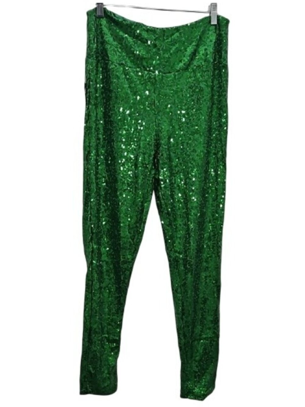 Tipsy Elves Emerald Green High Waisted Sequin Leggings Small New Festive